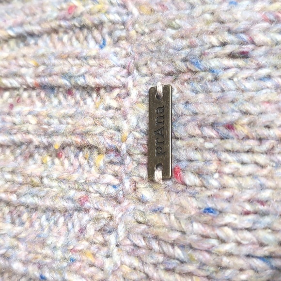 prAna Ibid Sweater Knit Wool Silk Blend Tunic Top Multicolor Speckled Tan XL - Picture 6 of 11